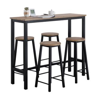 SoBuy Juegos De Muebles Altas 1 Comedor Mesa Alta Y 4 Taburetes De Bar Ogt22-sch Sobuy Es