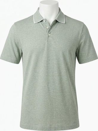 Faherty Short-Sleeve Movement Pique Polo Shirt In Moss Stone Melange