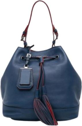 Prada Pre-owned Bucket Bags, female, Blue, Size: ONE SIZE Pre-owned Vintage Bucket Bag