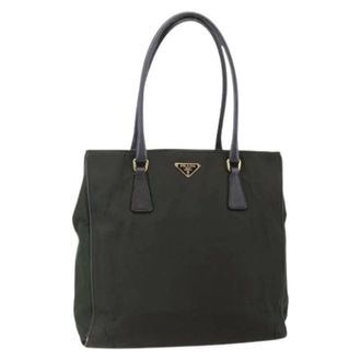 Prada Pre-owned Tote Bags, female, Green, Size: ONE SIZE Pre-owned Nylon Tote Bag