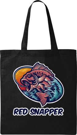 Generic Red Snapper Natural Ecological Cotton Tote Bag Black