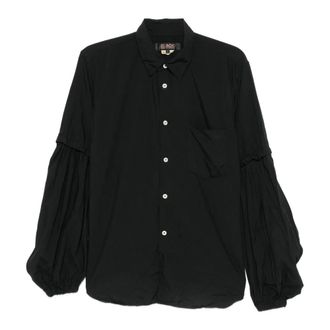 Comme Des Gar&ccedil;ons Balloon-Sleeve Button-Up Shirt - female - Comme des Gar&ccedil;ons - Shirts - Black - L - Blouses & Shirts