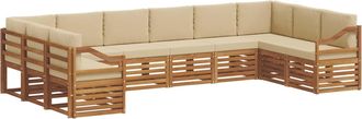 vidaXL Conjunto De Sof&aacute;s De Exterior 10 Uds. Natural Y Beige Vidaxl