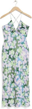 & Other Stories Floral Back Cutout Slipdress in Purple at Nordstrom Rack, Size 12
