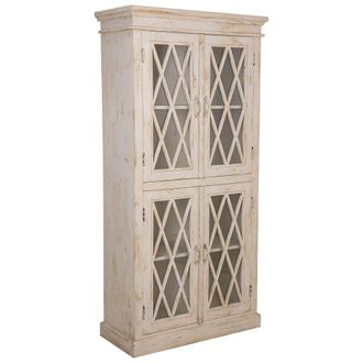 Wanderlust Deco Wanderlust Deco - Vitrina De Madera Y Cristal Artesanal Beige 90x40x183