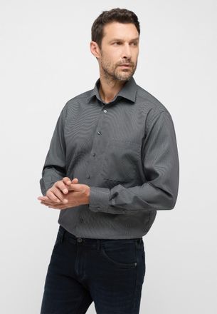 Eterna Langarmhemd ETERNA COMFORT FIT, Herren, Gr. 48, Normalgr&ouml;ssen, grau, 100% Baumwolle, normal, Manschette, Hemden Langarmhemd, NON IRON (b&uuml;gelfrei)