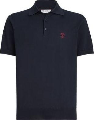 Brunello Cucinelli Lightweight knit Polo in Navy Blue at Nordstrom, Size 58 It