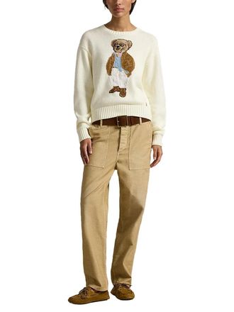Ralph Lauren Intarsia-Knit Bear Sweater - Beige
