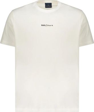 Paul & Shark T-shirt met ronde hals van katoen - Heren - T-shirts - Wit - S - Katoen - Tops