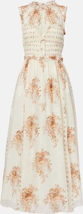 Ulla Johnson Abito lungo Kasia in misto seta con stampa floreale