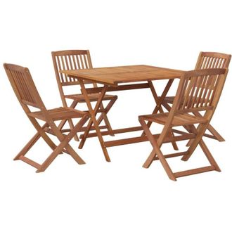 vidaXL Juego De Comedor De Jard&iacute;n 5 Piezas Madera Maciza De Acacia Vidaxl