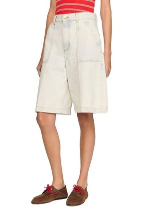 Sandro Washed denim Bermuda shorts in Light Bu Jean at Nordstrom, Size 36 Eu