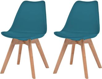 vidaXL Sillas De Comedor 2 Unidades Pl&aacute;stico Turquesa Vidaxl