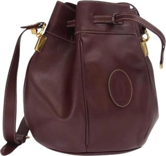 Cartier Pre-owned Bucket Bags, female, Red, Size: ONE SIZE Pre-owned Leather Bucket Bag
