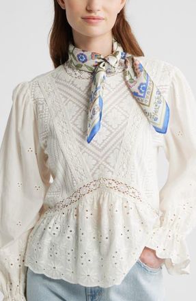 Treasure & Bond Assorted 2-Pack Satin Scarf in Ivory- Navy Combo at Nordstrom