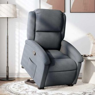 vidaXL Vidaxl - Sill&oacute;n Reclinable Elevable Terciopelo Gris Oscuro