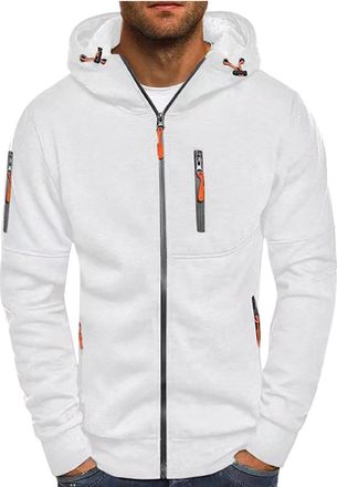 Generic Mens Zip Up Hoodies Fleece Lined Jackets With Pockets Sweatshirts Hooded Sportwear Long Sleeve Coats Casual Thermal Cardigan Warm Comfort Tops Jackets