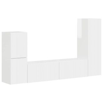 vidaXL Conjunto De Mueble De Tv 4 Pcs Brillante Madera De Ingenier&iacute;a Vidaxl