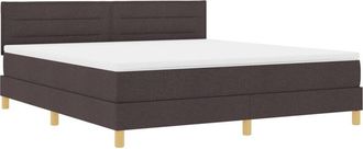 vidaXL Vidaxl - Box Spring Bed with Mattress Dark brown 180 x 200 cm Fabric