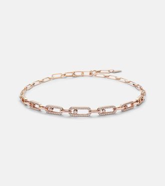 Messika Move Link 18kt rose gold choker with diamonds