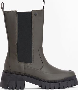 Barbour Sidneigh Womens Chelsea Boots Olive - Green Leather - Size UK 7