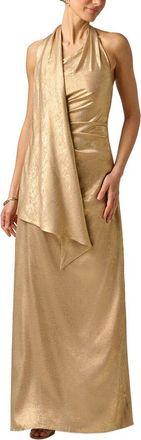Adrianna Papell Foiled Chiffon Long Dress