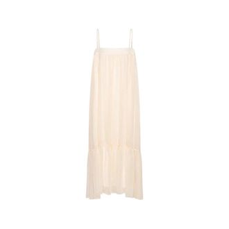 Rotate ROTATE Birger Christensen, Midi Dresses, female, Pink, Size: S Chiffon A-line Midi Dress