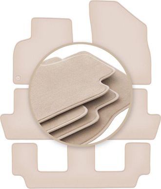 OEM Alfombrillas Premium Beige Para: Peugeot 5008 I 7 Plazas 2009-2017