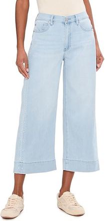 Liverpool L.A. 26 Stride Mid-Rise Crop Wide Leg Jeans with Embroidered Side Seam Womens Jeans Marine Flowers : 10 26
