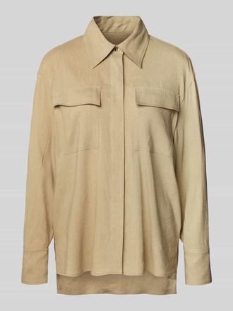 Marc Cain Regular Fit Bluse mit verdeckter Knopfleiste in Sand, Größe 34