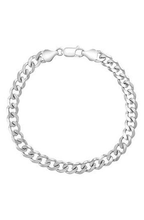 Effy Mens Sterling Silver Curb Link Bracelet in White at Nordstrom Rack