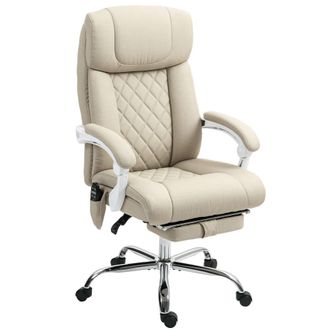 HOMCOM Silla oficina masaje 66x70x120 cm beige
