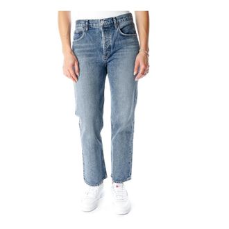 A Gold E Straight Jeans, female, Blue, Size: W29 Ripley Cropped Straight Fit Highwaist Jeans