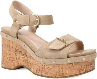 Pelle Moda Ciana Ankle Strap Platform Wedge Sandal in Ecru at Nordstrom, Size 8.5