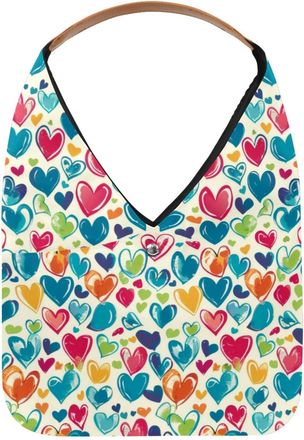 Generic Hearts Love Patterns Reusable Lightweight Grocery Bags - Foldable Into Compact Pouch, Washable & Sturdy, Multipurpose for Shopping and Travel