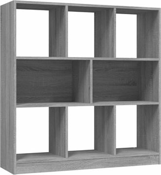 vidaXL Book Cabinet Grey Sonoma 97.5x29.5x100 cm Engineered Wood Vidaxl