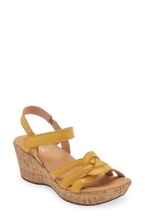 Naot Tropical Platform Wedge Sandal in Marigold Leather at Nordstrom Rack, Size 41