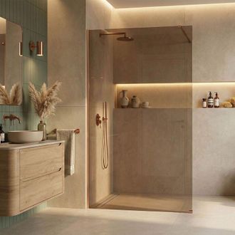 Rea Pared De La Ducha Rea Flexi Brown Brush Copper 90