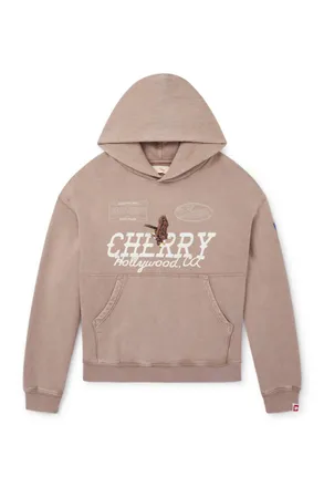 Cherry Los Angeles Logo-Print Cotton-Jersey Hoodie