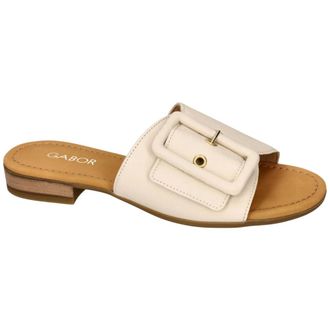 Gabor Schoenen, Dames, Beige, 38 1/2 EU, Leer, Heeled Mule