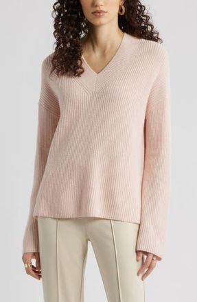 Nordstrom Relaxed Fit Wool & Cashmere Sweater in Pink Wisp at Nordstrom Rack, Size Xx-Small