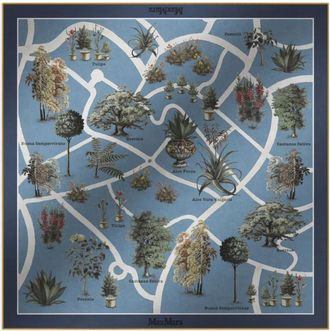 Max Mara Foulard con stampa botanica - Blu