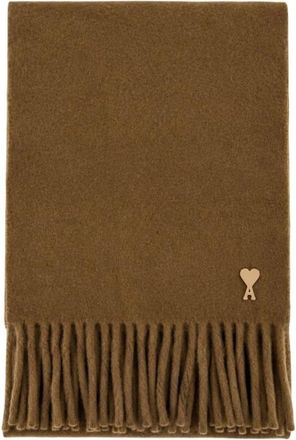 Ami Ami De Coeur Patch Sjaal - unisex - Accessoires - Bruin - Maat: ONE Size Wol
