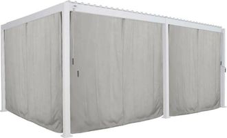 Hesperide Kit De Cortinas Y Mosquitera Para P&eacute;rgola Evora - 6 Dobles Ra&iacute;les 6 Cortinas Y 6 Mosquiteras - Para El Modelo Evora Grande - Hesp&eacute;ride