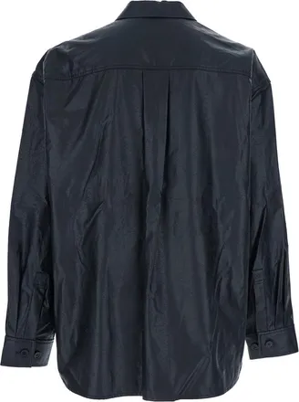 Juun.J Mens Dark Blue Cotton Shirt With Classic Collar