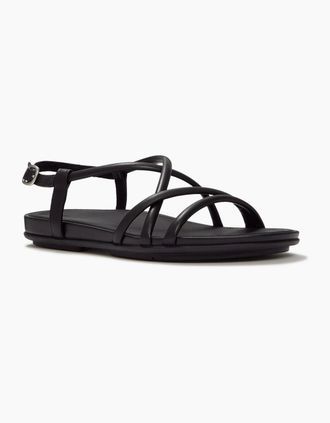 FitFlop Womens Fitflop Gracie Crystal Leather Womens All Black Sandals - Size: 4
