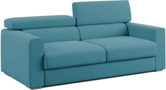 Divani.Store Dylan Divano con pouf estraibile 158 cm azzurro