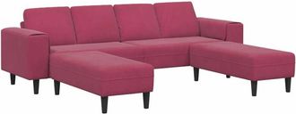 vidaXL Sof&aacute; De Sala 3 Pcs Rojo Vino Vidaxl