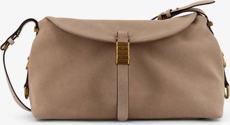 Pinko Suede crossbody bag with metal detail with engraved logo - PINKO - gender_Woman