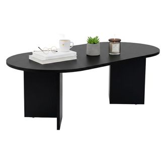 Dmora Dmora - Mesa De Caf&eacute; Elain, Mesa De Centro Baja, Revistero Para Sof&aacute;, Estante De La Sala De Estar, 119x60 H40 Cm, Negro